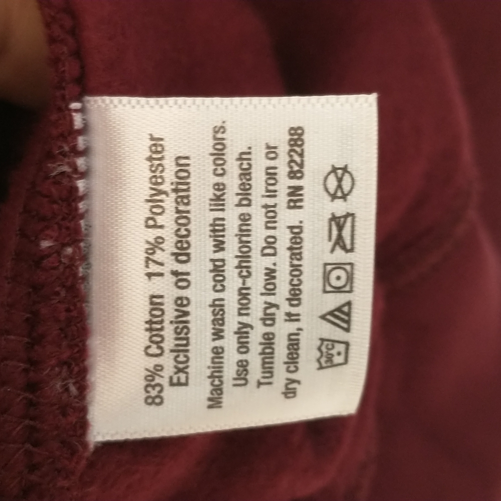 Russell red burgundy pullover sweatshirt - Picture 4 of 5